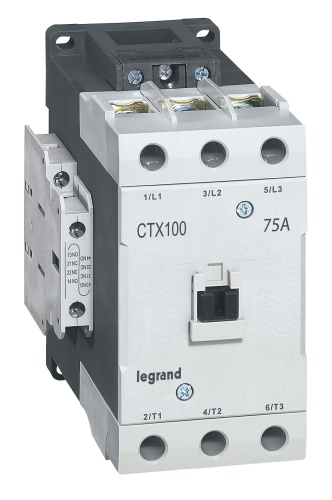 Контактор CTX³ 100 3P 75A (AC-3) 2но2нз =48В | код 416183 |  Legrand